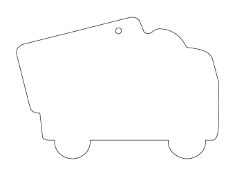 Car air freshener truck silhouette customized, dimensions: H: 103.2mm, L: 72.0mm.