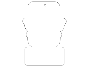 Car air freshener mixed shape customized, dimensions: H: 58.01mm, L: 85.643mm.