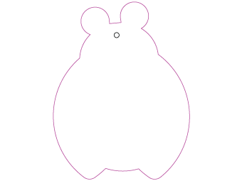 Car air freshener animal shape customized, dimensions: H: 67.531mm, L: 88.059mm.