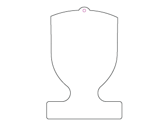 Car air freshener company logo shape customized, dimensions: H: 67.0mm, L: 99.676mm.