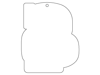 Car air freshener company logo shape customized, dimensions: H: 69.324mm, L: 84.246mm.